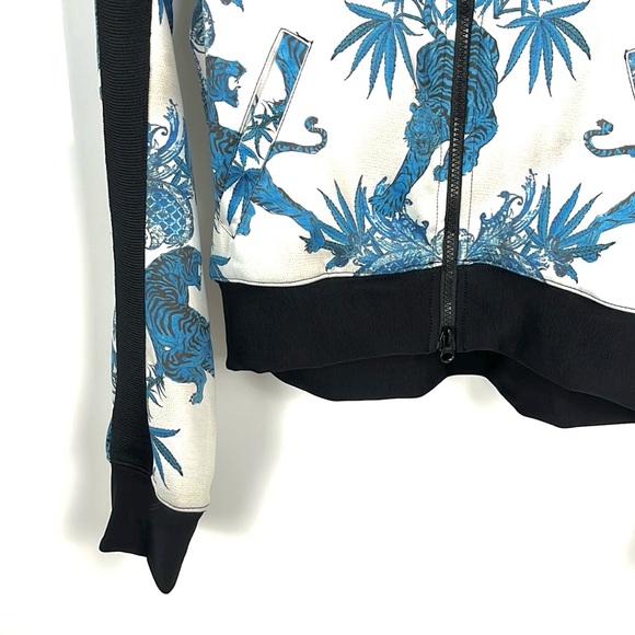 Pam & Gela F/19 Jagger Tiger-Print Neck Tie Cropped Track Jacket - Picture 8 of 11